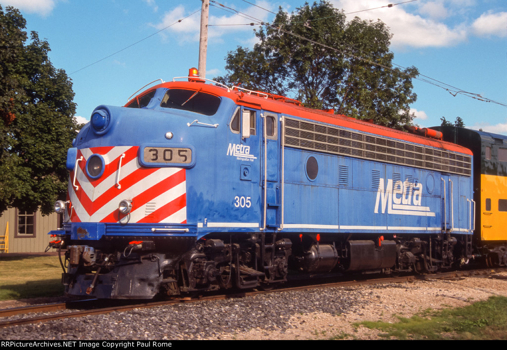 METX 305, EMD F7A ex CNW 411, exx CNW 4082C, at the Illinois Railway Museum